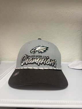 Eagles Superbowl New Era Gray and Black 9FIFTY Snapback